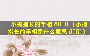 小拇指长的手相 🐞 （小拇指长的手相是什么意思 🐦 ）